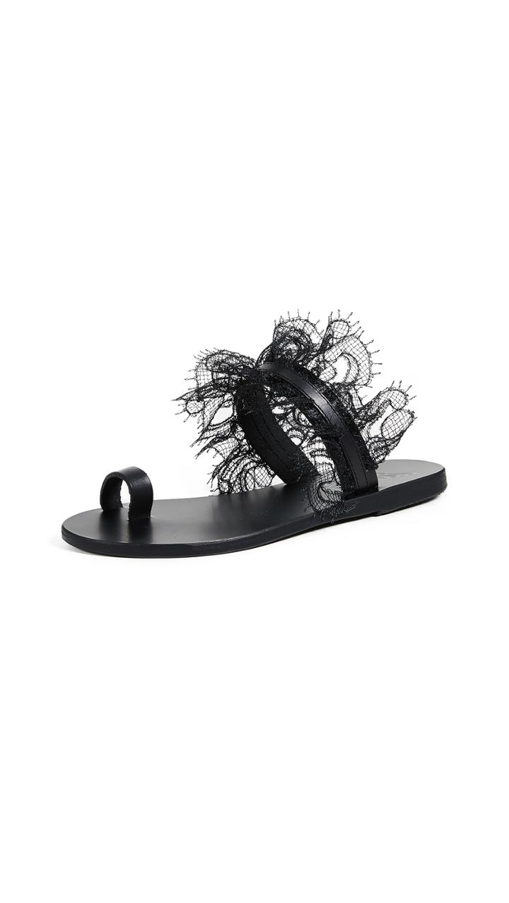 Ancient Greek Sandals Thalia Toe Ring Slides