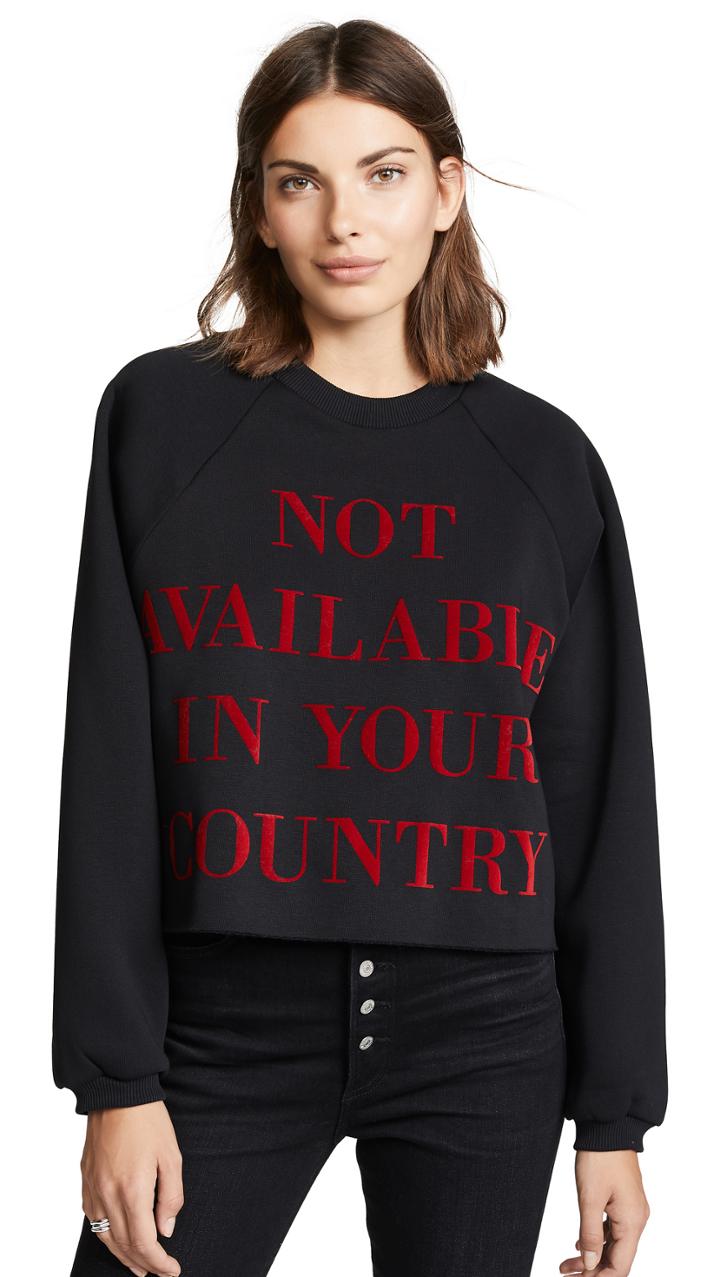 Ksenia Schnaider Not Available In Your Country Cropped Sweatshirt 