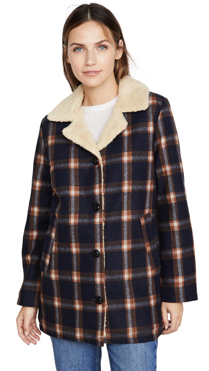 Rolla S Check Sherpa Coat