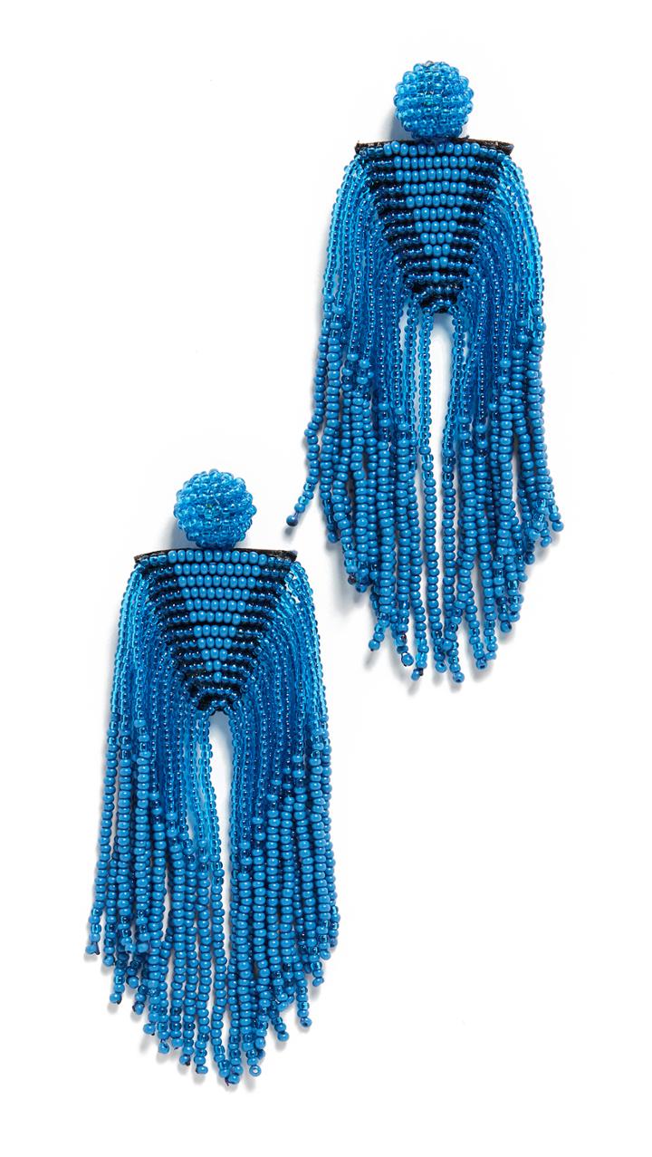 Kenneth Jay Lane Beaded Waterfall Earrings