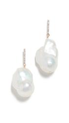 Mateo 14k Gold Baroque Pearl And Diamond Earrings