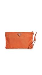 What Goes Around Comes Around Prada Orange Vela Clutch