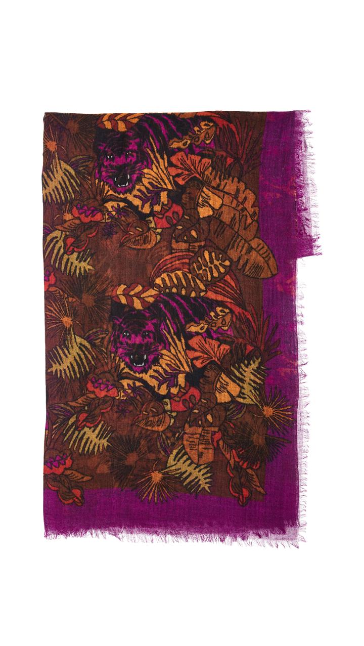 Franco Ferrari Tiger Print Scarf