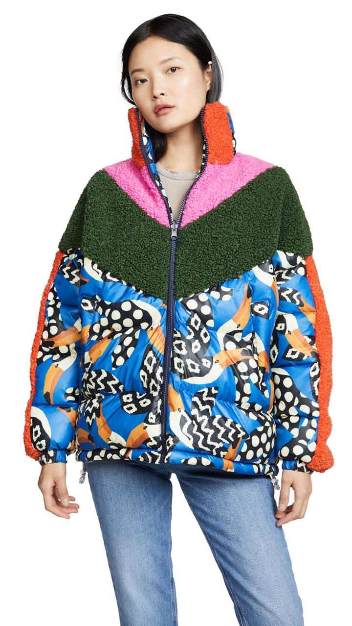 Farm Rio Colorful Tucano Puffer Jacket