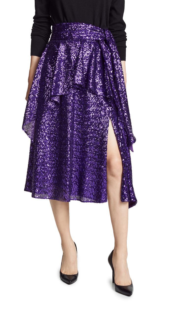 Prabal Gurung Nima Sequin Tie Waist Skirt
