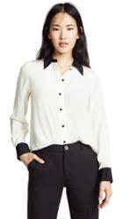 Marc Jacobs Solid Silk Button Down Top