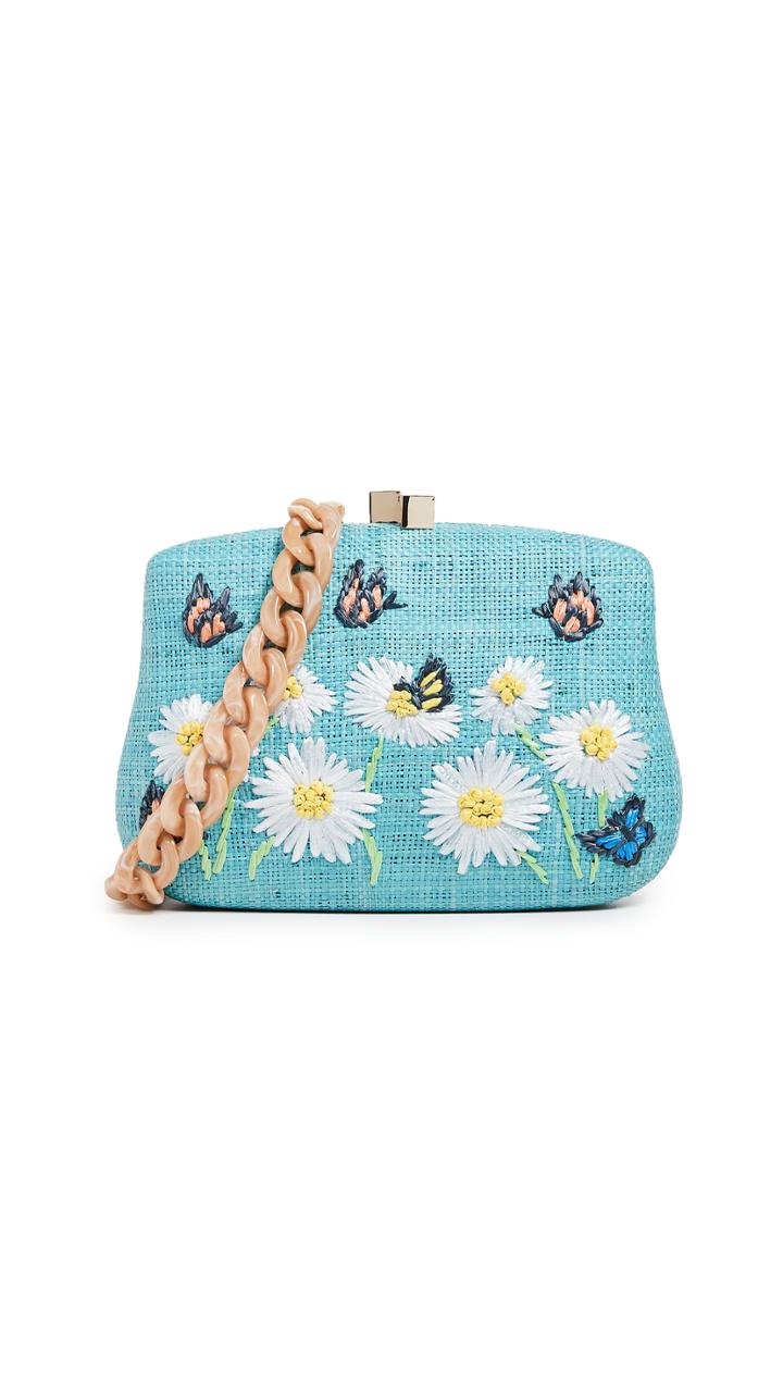 Serpui Marie Blair Daisy Embroidered Minaudiere