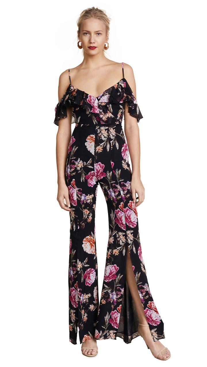 Nicholas Lucile Floral Double Frill Jumpsuit