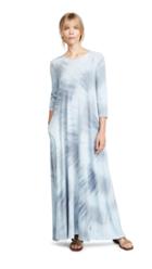 Raquel Allegra 3 4 Sleeve Drama Maxi Dress