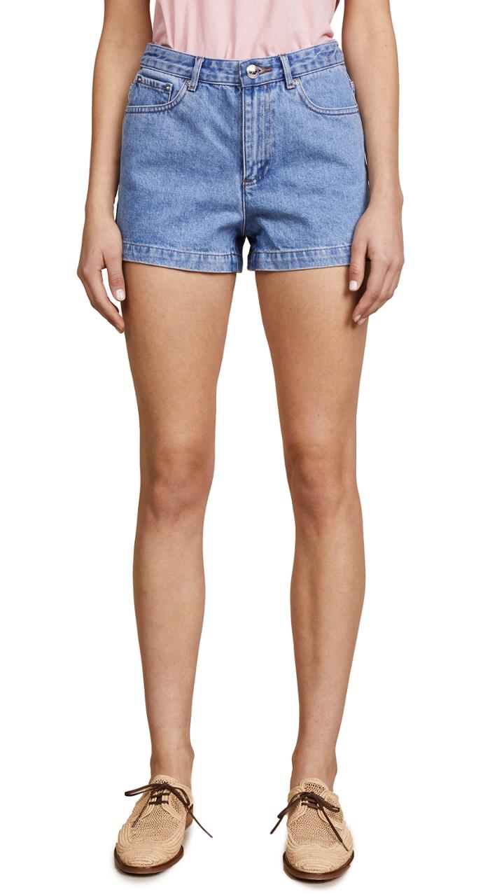 A P C High Standard Denim Shorts