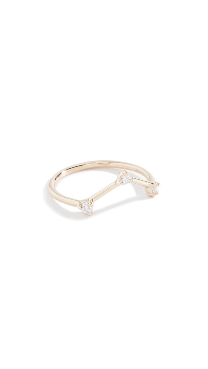 Wwake 14k Three Step Triangle Ring