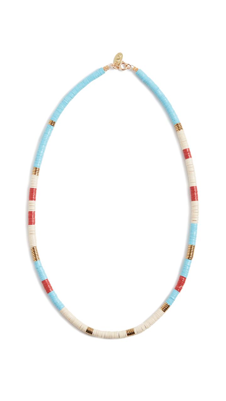 Maison Monik Blue Multi Stripe Necklace