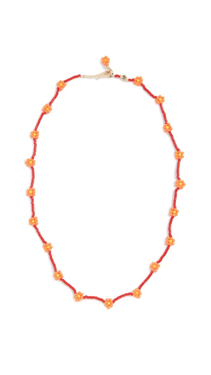 Roxanne Assoulin Daisy Red Beaded Necklace