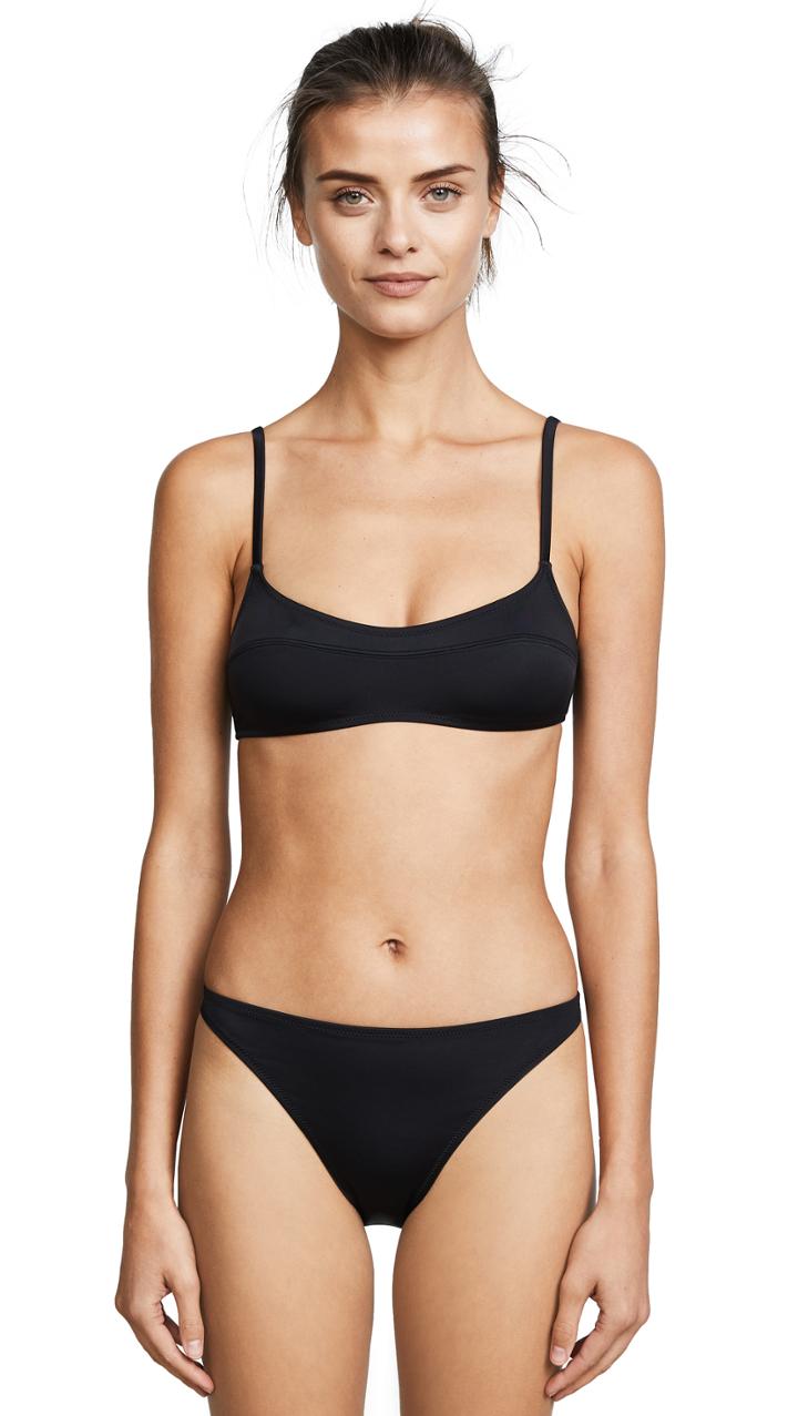 Solid Striped Swim Team Elsa Bikini Top