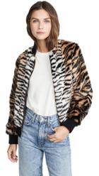 Jocelyn Faux Fur Tiger Bomber Jacket