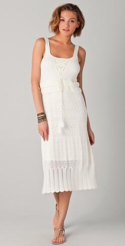 Charlotte Ronson Crochet Midi Sweater Dress