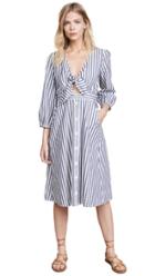 Madewell Shimmer Stripe Cutout Midi Dress