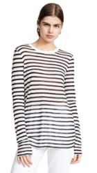 Alexanderwang T Classic Striped Slub Jersey Long Sleeve Tee