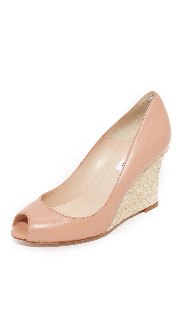 L K Bennett Estella Peep Toe Wedges