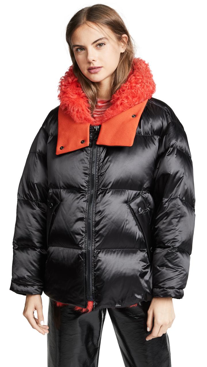 Army By Yves Salomon Two Tone Collar Puffer