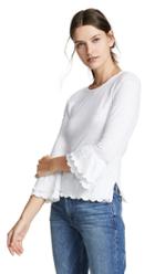Frame Scalloped Bell Sleeve Top