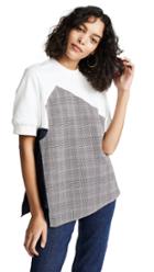 Clu Mix Media Colorblock Top
