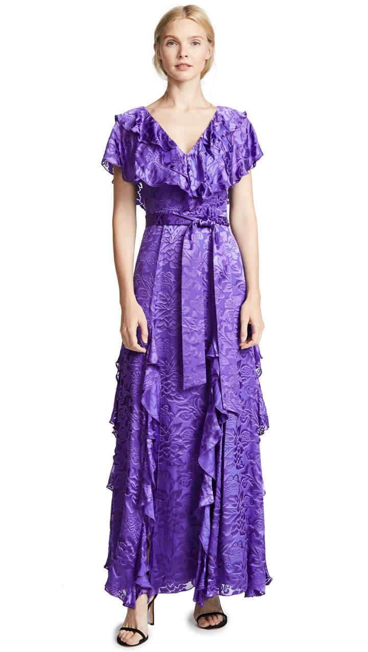 Alice Olivia Tessa Ruffle Godet Dress