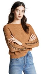 Michelle Mason Fitted Sweater With Chain Trim