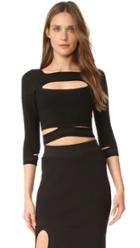 Cushnie Et Ochs Cropped Slashed Knit Top