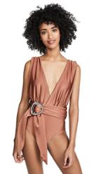 Patbo Solid Plunge Belted One Piece