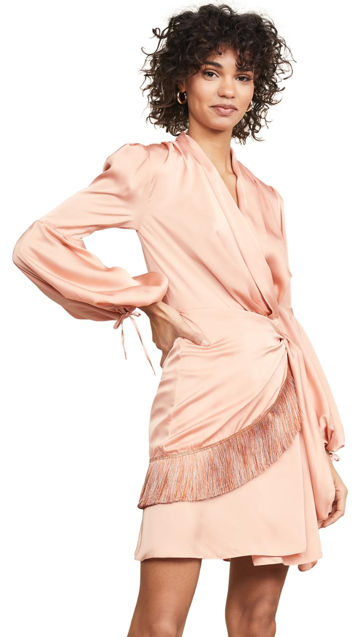 Patbo Fringe Trim Mini Wrap Dress