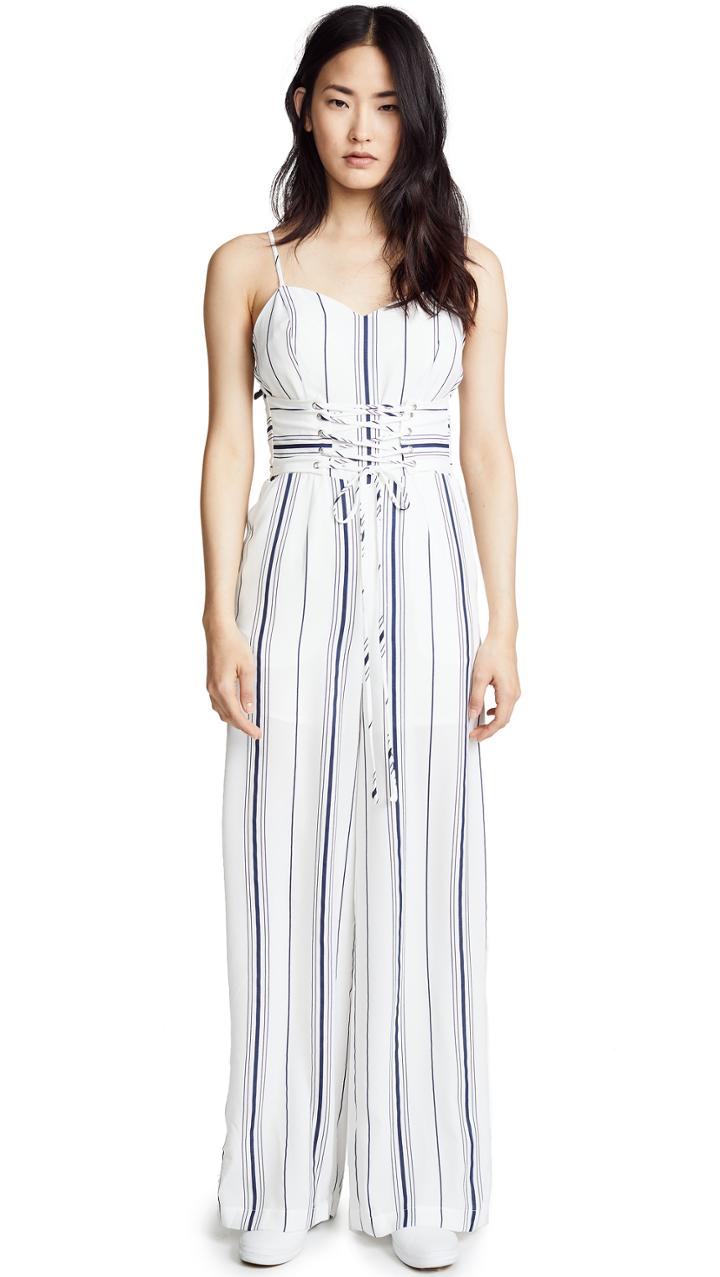 J O A Stripe Jumpsuit