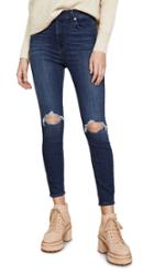 7 For All Mankind High Waisted Destroyed Ankle Skinny Jeans