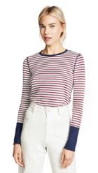 Three Dots Stripe Long Sleeve Top