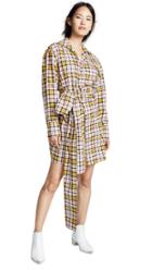 Msgm Plaid Shirt Dress