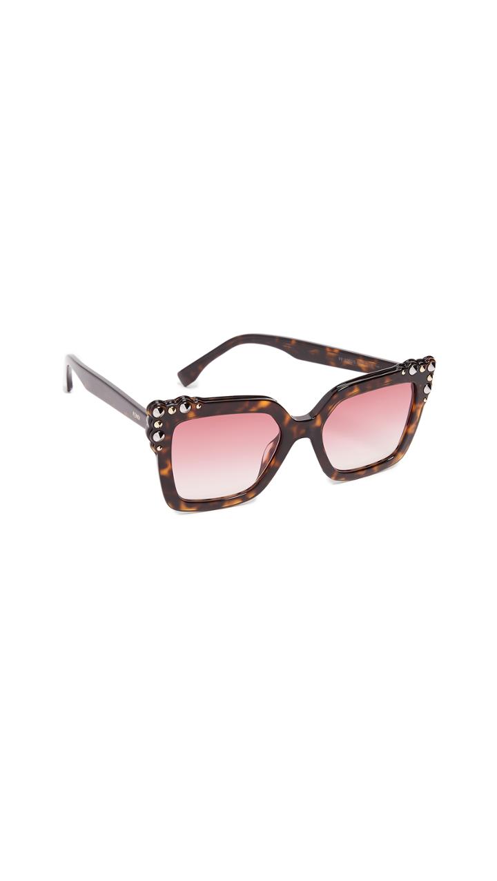 Fendi Thick Frame Square Sunglasses