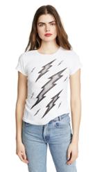 Re Done The Slim Black Thunder Bolts Graphic Tee