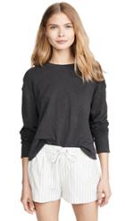 James Perse Relaxed Cropped Pullover Sweatshirt