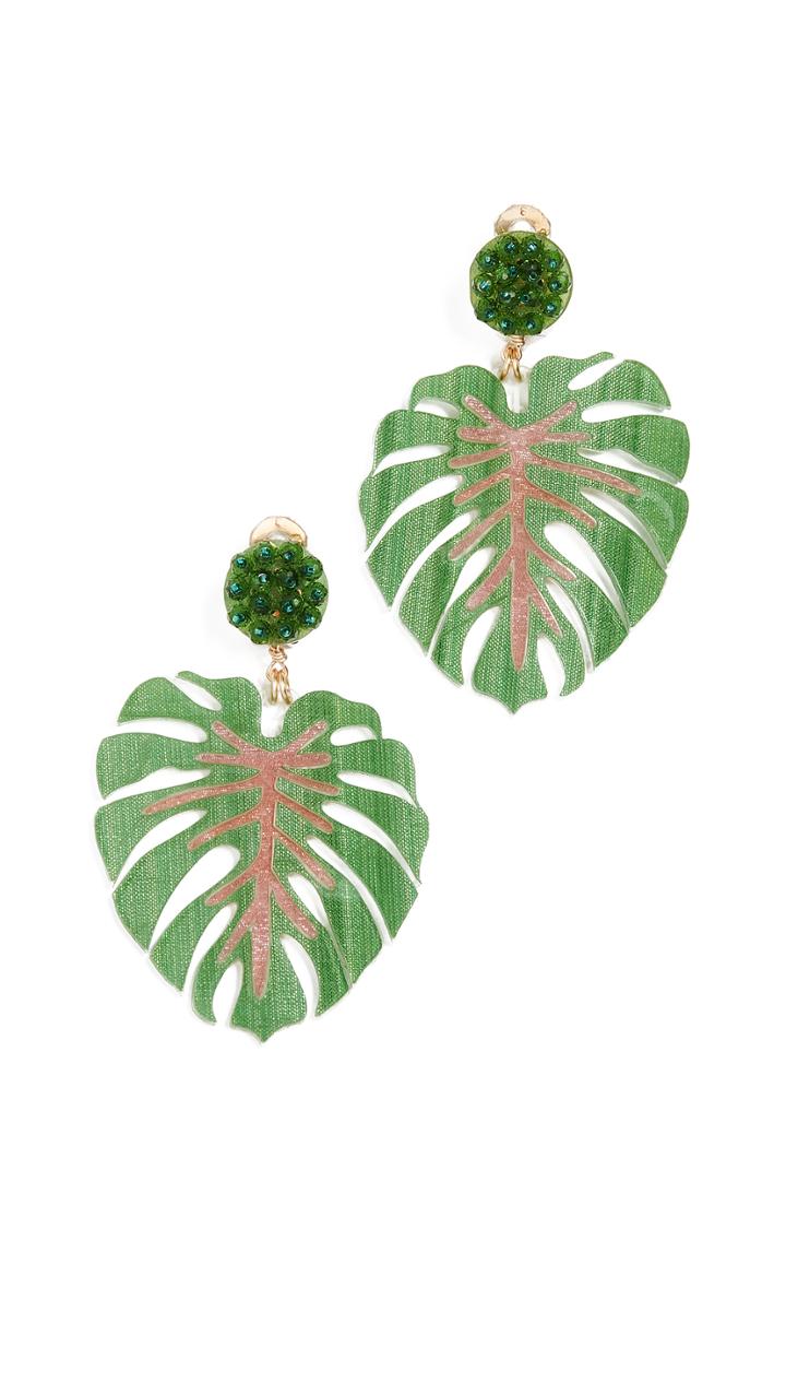 Mercedes Salazar Mano De Tigre Verde Earrings