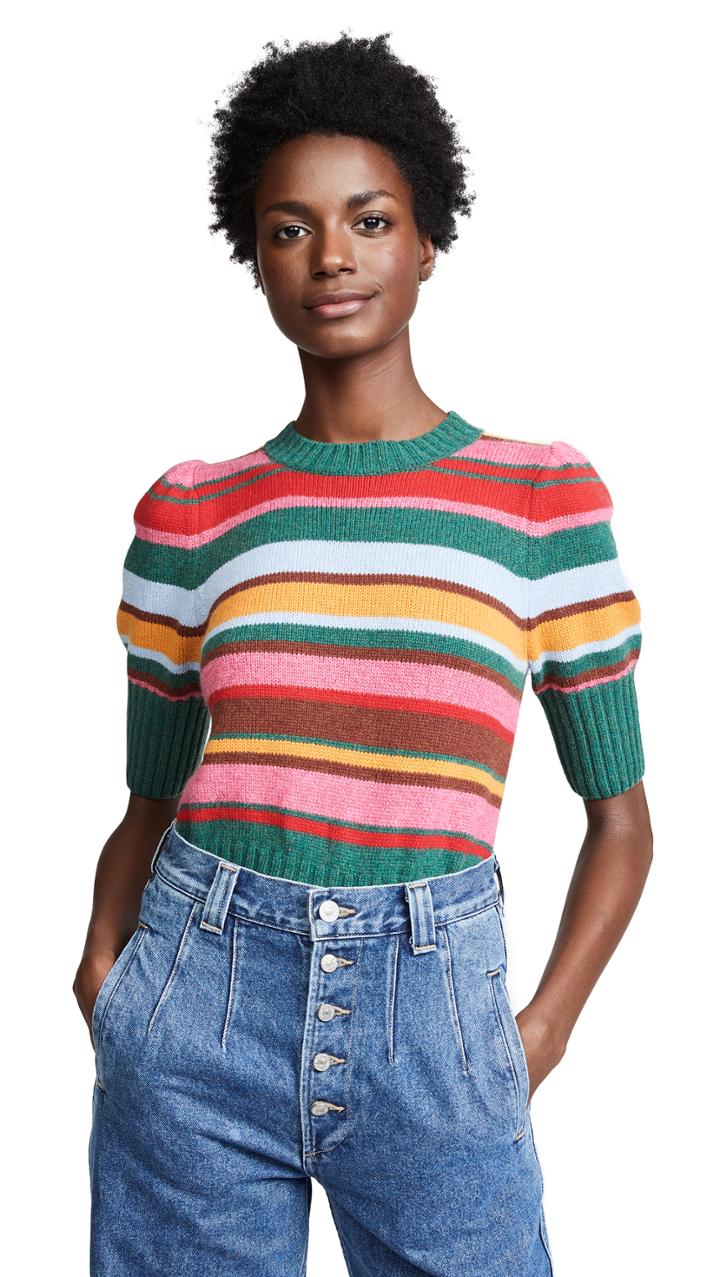 Rachel Antonoff Bijou Puff Sleeve Top