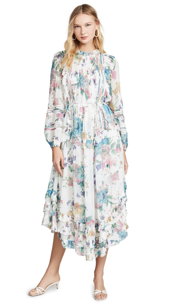Zimmermann Ninety Six Linear Midi Dress