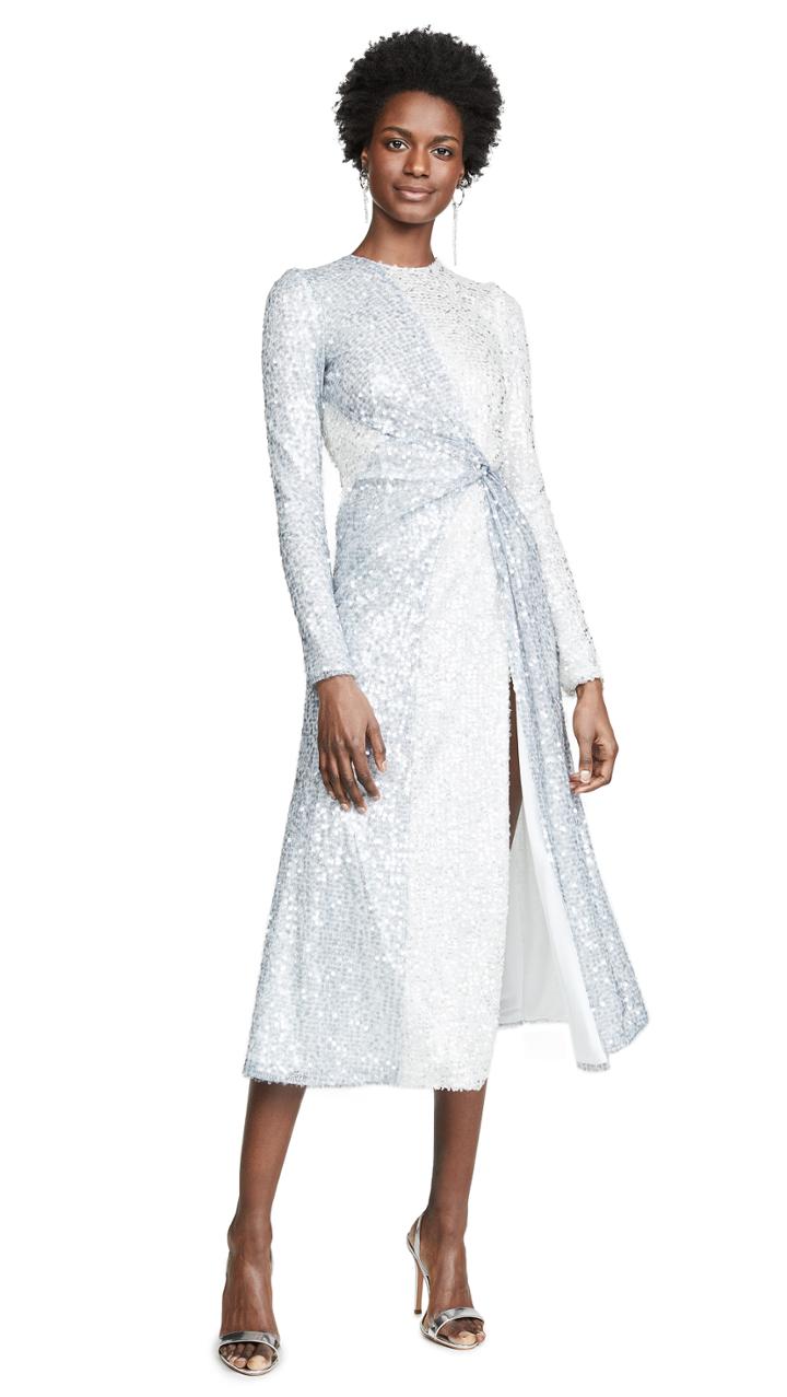 Galvan London Paillette Pinwheel Sequin Dress