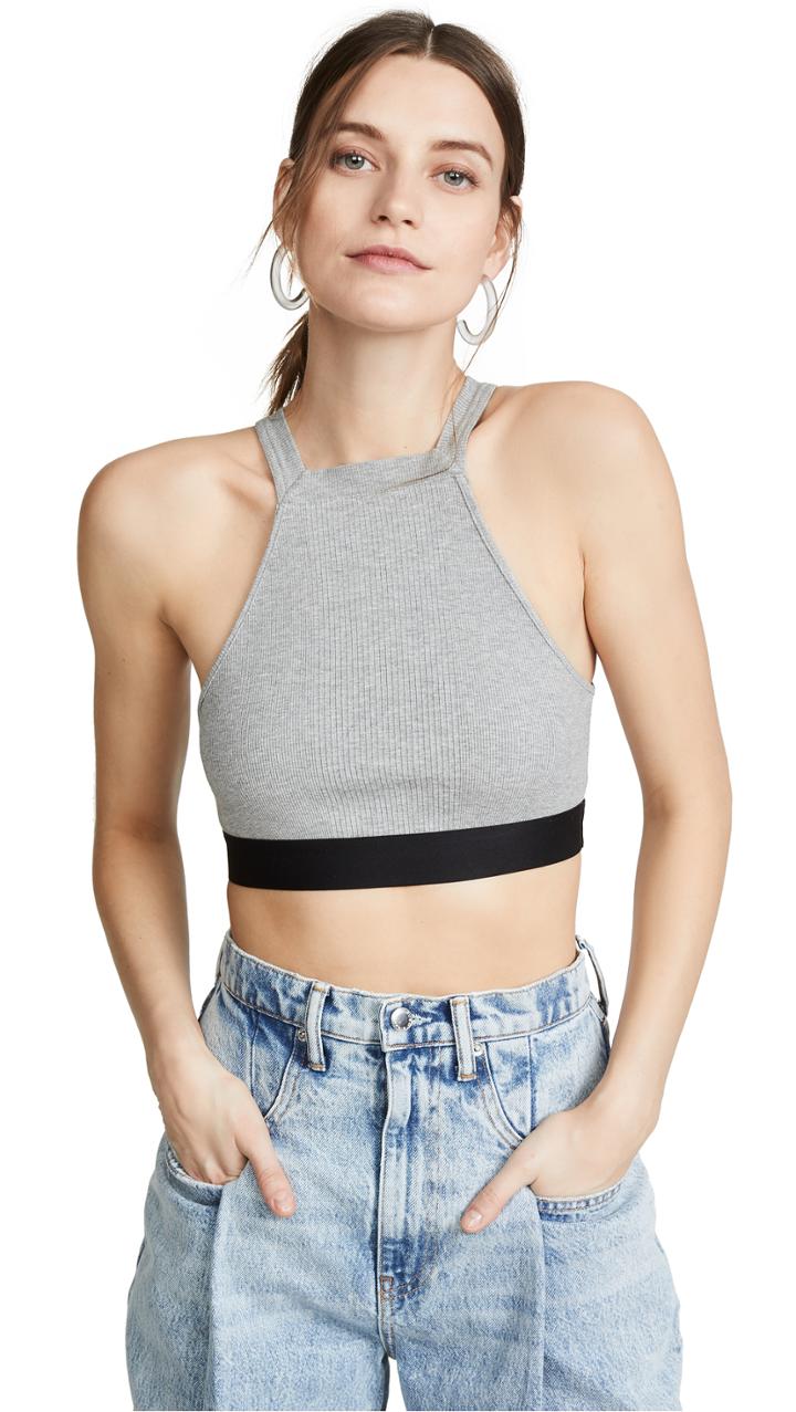 Alexanderwang T Varigated Compact Jersey Bra Top