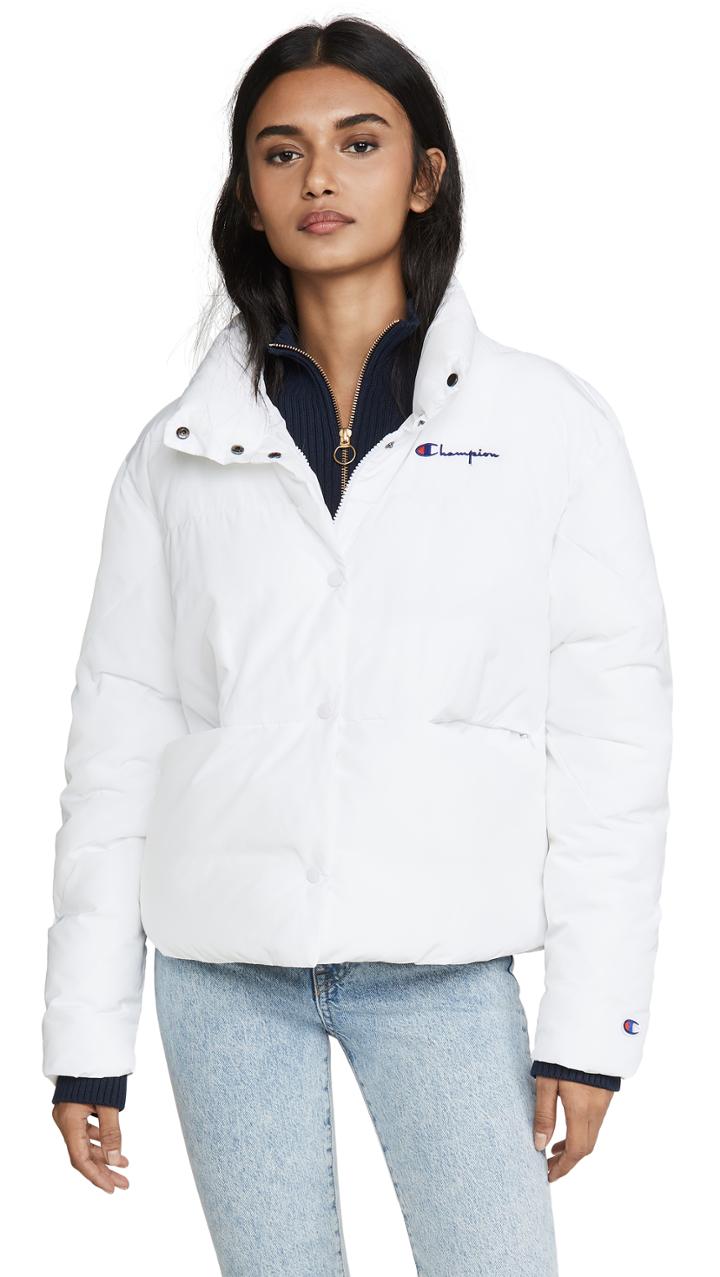 Champion Premium Reverse Weave Back Script Puff Jacket