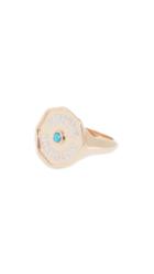 Marlo Laz 14k Yellow Gold Pb Signet Ring