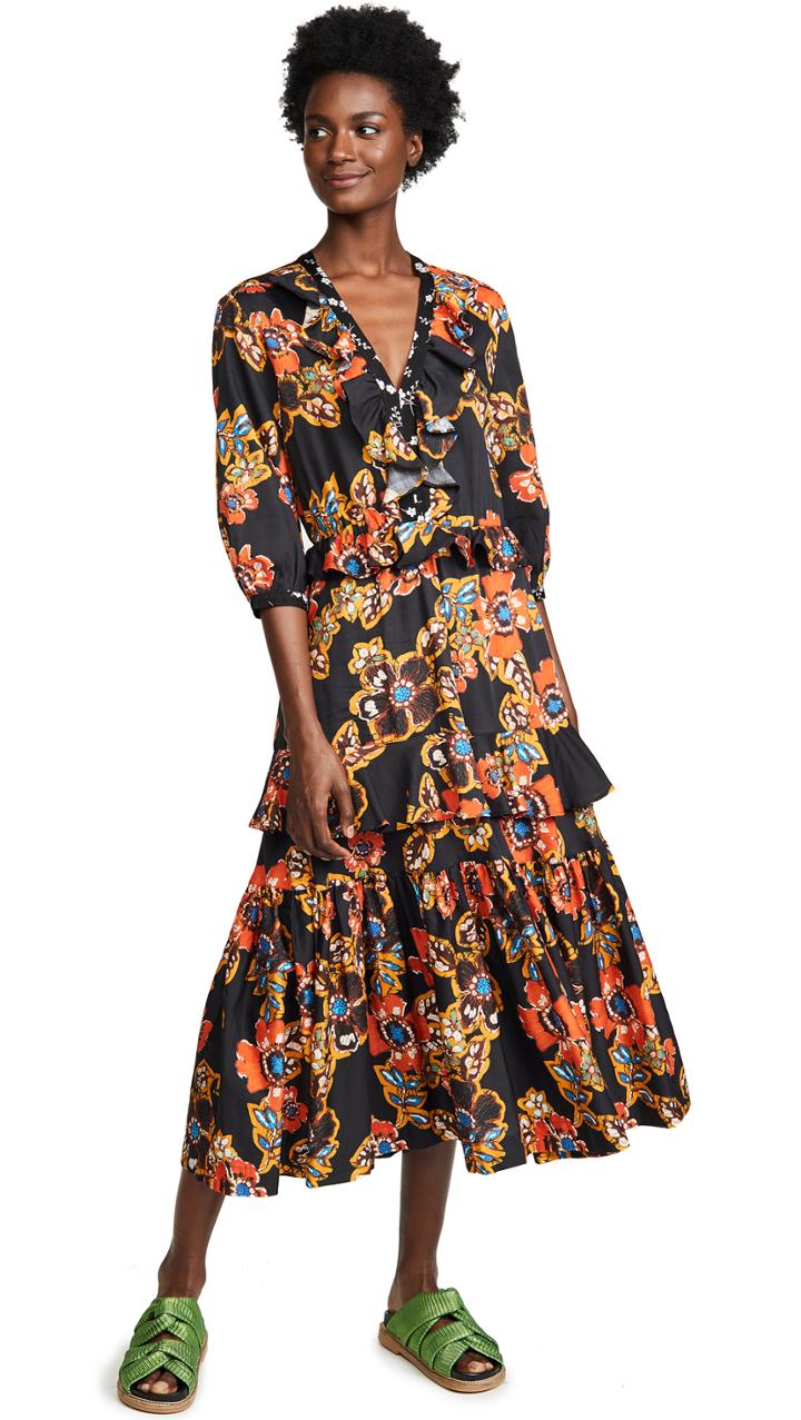 Warm Long Sleeve Tiered Dress