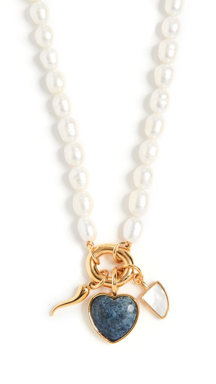 Lizzie Fortunato Cherub Charm Necklace