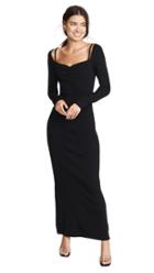 Victor Glemaud Long Sleeve Ribbed Dress