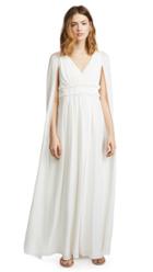 Norma Kamali Long Sleeve V Neck Shirred Dress