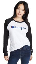 Champion Premium Reverse Weave Big Script Colorblock Crew Neck T Shirt